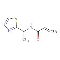 Chemical structure of N-[1-(1,3,4-thiadiazol-2-yl)ethyl]prop-2-enamide - CSSB02126450659