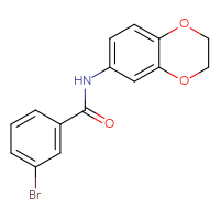 Chemical structure of 3-bromo-N-(2,3-dihydro-1,4-benzodioxin-6-yl)benzamide - CSSB00055113615