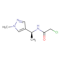 Chemical structure of 2-chloro-N-[(1S)-1-(1-methyl-1H-pyrazol-4-yl)ethyl]acetamide - CSSB00134958969