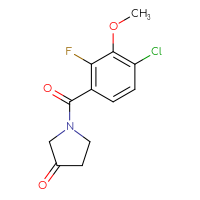 Chemical structure of 1-(4-chloro-2-fluoro-3-methoxybenzoyl)pyrrolidin-3-one - CSSB21531602161