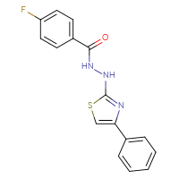Chemical structure of 4-fluoro-N'-(4-phenyl-1,3-thiazol-2-yl)benzohydrazide - CSSB00025727994