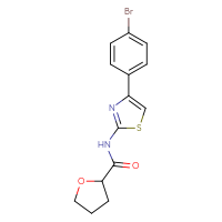 Chemical structure of N-[4-(4-bromophenyl)-1,3-thiazol-2-yl]oxolane-2-carboxamide - CSSB00026371966