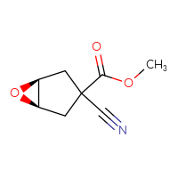 Chemical structure of methyl (1R,5S)-3-cyano-6-oxabicyclo[3.1.0]hexane-3-carboxylate - CSSB20760195557