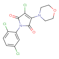 Chemical structure of 3-chloro-1-(2,5-dichlorophenyl)-4-(morpholin-4-yl)-2,5-dihydro-1H-pyrrole-2,5-dione - CSSB00121729124