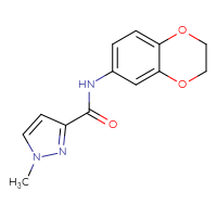 Chemical structure of N-(2,3-dihydro-1,4-benzodioxin-6-yl)-1-methyl-1H-pyrazole-3-carboxamide - CSSB00046111677