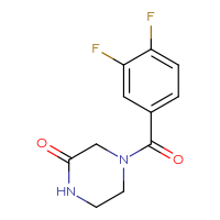 Chemical structure of 4-(3,4-difluorobenzoyl)piperazin-2-one - CSSB00000600630