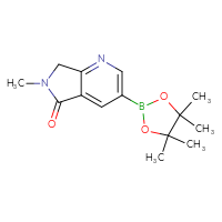 Chemical structure of 6-methyl-3-(4,4,5,5-tetramethyl-1,3,2-dioxaborolan-2-yl)-5H,6H,7H-pyrrolo[3,4-b]pyridin-5-one - CSSB15016461186