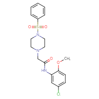 Chemical structure of 2-[4-(benzenesulfonyl)piperazin-1-yl]-N-(5-chloro-2-methoxyphenyl)acetamide - CSSB00026117367
