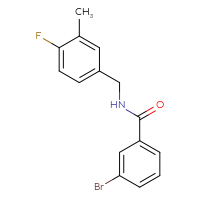 Chemical structure of 3-bromo-N-[(4-fluoro-3-methylphenyl)methyl]benzamide - CSSB00028126363