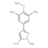 Chemical structure of 3-(4-methoxy-3,5-dimethylphenyl)-1-methyl-1H-pyrazol-5-amine - CSSB00103040916