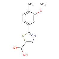 Chemical structure of 2-(3-methoxy-4-methylphenyl)-1,3-thiazole-5-carboxylic acid - CSSB00126063513