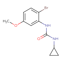 Chemical structure of 1-(2-bromo-5-methoxyphenyl)-3-cyclopropylurea - CSSB00005638280