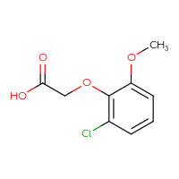 Chemical structure of 2-(2-chloro-6-methoxyphenoxy)acetic acid - CSSB00010426137