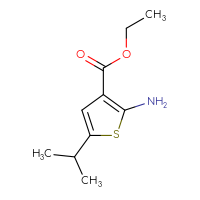 Chemical structure of ethyl 2-amino-5-(propan-2-yl)thiophene-3-carboxylate - CSSB00011258157