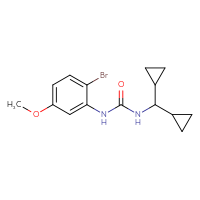 Chemical structure of 1-(2-bromo-5-methoxyphenyl)-3-(dicyclopropylmethyl)urea - CSSB00058122277