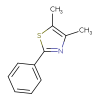 Chemical structure of 4,5-dimethyl-2-phenyl-1,3-thiazole - CSSB00000169095