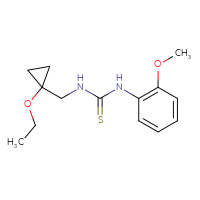 Chemical structure of 3-[(1-ethoxycyclopropyl)methyl]-1-(2-methoxyphenyl)thiourea - CSSB21432452321
