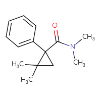 Chemical structure of N,N,2,2-tetramethyl-1-phenylcyclopropane-1-carboxamide - CSSB01992713466