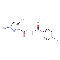 Chemical structure of 4-bromo-N'-(4-bromo-1-methyl-1H-pyrazole-3-carbonyl)benzohydrazide - CSSB00046092336