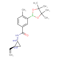 Chemical structure of rac-N-[(1R,2S)-2-ethenylcyclopropyl]-4-methyl-3-(4,4,5,5-tetramethyl-1,3,2-dioxaborolan-2-yl)benzamide - CSSB21331713204