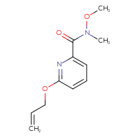 Chemical structure of N-methoxy-N-methyl-6-(prop-2-en-1-yloxy)pyridine-2-carboxamide - CSSB21151590557
