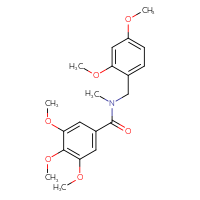 Chemical structure of N-[(2,4-dimethoxyphenyl)methyl]-3,4,5-trimethoxy-N-methylbenzamide - CSSB00026262534