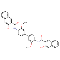Chemical structure of 3-hydroxy-N-[4'-(3-hydroxynaphthalene-2-amido)-3,3'-dimethoxy-[1,1'-biphenyl]-4-yl]naphthalene-2-carboxamide - CSSB00161191075