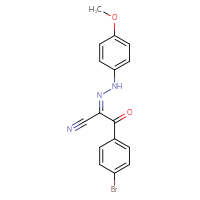 Chemical structure of (Z)-2-(4-bromophenyl)-N-(4-methoxyphenyl)-2-oxoethanecarbohydrazonoyl cyanide - CSSB02267474883