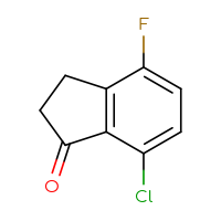Chemical structure of 7-chloro-4-fluoro-2,3-dihydro-1H-inden-1-one - CSSB00000103949