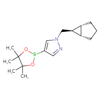 Chemical structure of 1-{[(1R,5S,6R)-bicyclo[3.1.0]hexan-6-yl]methyl}-4-(4,4,5,5-tetramethyl-1,3,2-dioxaborolan-2-yl)-1H-pyrazole - CSSB00157967703