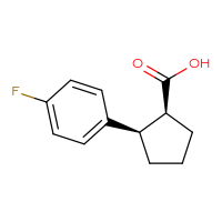 Chemical structure of (1S,2R)-2-(4-fluorophenyl)cyclopentane-1-carboxylic acid - CSSB20621687292
