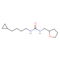 Chemical structure of 3-(4-cyclopropylbutyl)-1-[(oxolan-2-yl)methyl]urea - CSSB01996870312