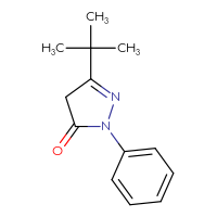 Chemical structure of 3-tert-butyl-1-phenyl-4,5-dihydro-1H-pyrazol-5-one - CSSB00000262053