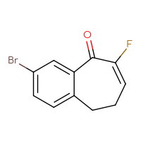 Chemical structure of 3-bromo-6-fluoro-8,9-dihydro-5H-benzo[7]annulen-5-one - CSSB00138557290