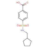 Chemical structure of 4-[(cyclopentylmethyl)sulfamoyl]benzoic acid - CSSB00000533872