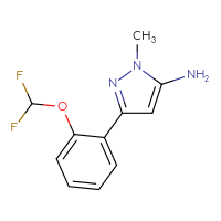 Chemical structure of 3-[2-(difluoromethoxy)phenyl]-1-methyl-1H-pyrazol-5-amine - CSSB00000768500