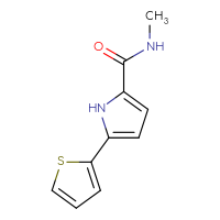 Chemical structure of N-methyl-5-(thiophen-2-yl)-1H-pyrrole-2-carboxamide - CSSB07540851615