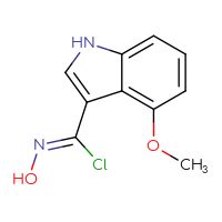 Chemical structure of (Z)-N-hydroxy-4-methoxy-1H-indole-3-carbonimidoyl chloride - CSSB00020652764