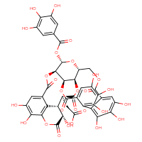 Chemical structure of 2-[(4R,5S,7R,25R,26R,29S,30S,31S)-13,14,15,18,19,20,31,35,36-nonahydroxy-2,10,23,28,32-pentaoxo-5-(3,4,5-trihydroxybenzoyloxy)-3,6,9,24,27,33-hexaoxaheptacyclo[28.7.1.0⁴,²⁵.0⁷,²⁶.0¹¹,¹⁶.0¹⁷,²².0³⁴,³⁸]octatriaconta-1(37),11,13,15,17,19,21,34(38),35-nonaen-29-yl]acetic acid - CSSB02125553454