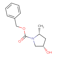 Chemical structure of benzyl (2R,4S)-4-hydroxy-2-methylpyrrolidine-1-carboxylate - CSSB06662091594
