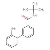 Chemical structure of 2'-amino-N-tert-butyl-[1,1'-biphenyl]-3-carboxamide - CSSB12980428681