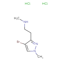 Chemical structure of [2-(4-bromo-1-methyl-1H-pyrazol-3-yl)ethyl](methyl)amine dihydrochloride - CSSB00138411811