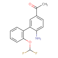 Chemical structure of 1-[6-amino-2'-(difluoromethoxy)-[1,1'-biphenyl]-3-yl]ethan-1-one - CSSB06588834108