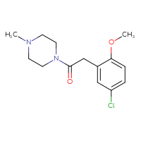 Chemical structure of 2-(5-chloro-2-methoxyphenyl)-1-(4-methylpiperazin-1-yl)ethan-1-one - CSSB00037709575