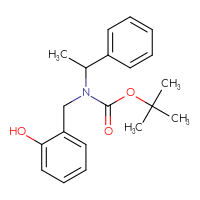 Chemical structure of tert-butyl N-[(2-hydroxyphenyl)methyl]-N-(1-phenylethyl)carbamate - CSSB00161002183