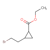 Chemical structure of ethyl 2-(2-bromoethyl)cyclopropane-1-carboxylate - CSSB00010986671