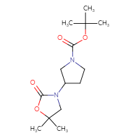 Chemical structure of tert-butyl 3-(5,5-dimethyl-2-oxo-1,3-oxazolidin-3-yl)pyrrolidine-1-carboxylate - CSSB09892244911