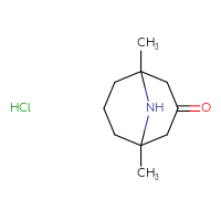 Chemical structure of 1,5-dimethyl-9-azabicyclo[3.3.1]nonan-3-one hydrochloride - CSSB00153394547