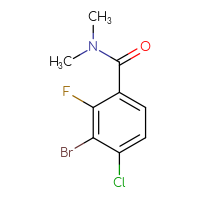Chemical structure of 3-bromo-4-chloro-2-fluoro-N,N-dimethylbenzamide - CSSB09808604051