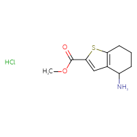 Chemical structure of methyl 4-amino-4,5,6,7-tetrahydro-1-benzothiophene-2-carboxylate hydrochloride - CSSB21224752657